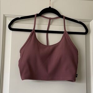 POPFLEX Ribbed Dusty Rose Crop Top